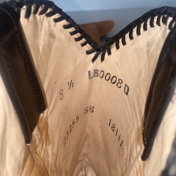 Lane fine boots Size 8 1/2 Black and Brown floral stitch boot - Picture 7 of 11